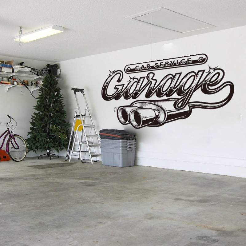 Interior Design Magazine - Retro Car Service Garage Wall Sticker