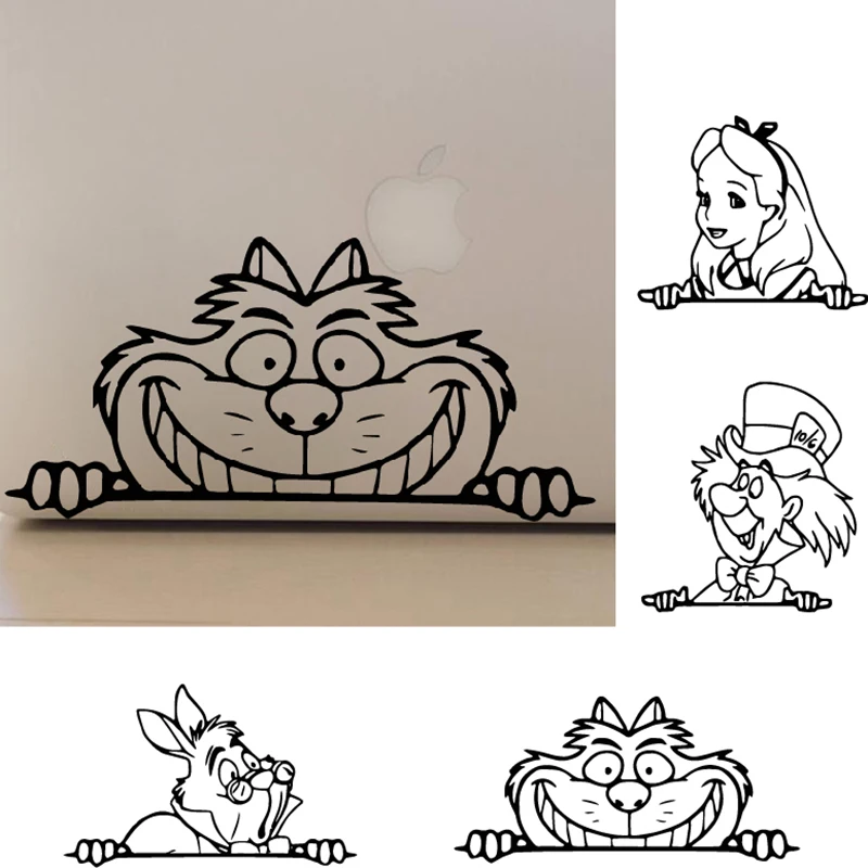 Interior Design Magazine - Peeking Cheshire Cat Vinyl Art Sticker