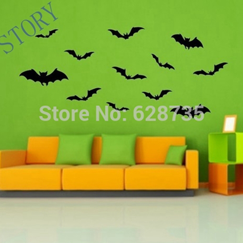 12pcs Bats Vinyl Wall Sticker  – обзор и цена Interior Design Magazine