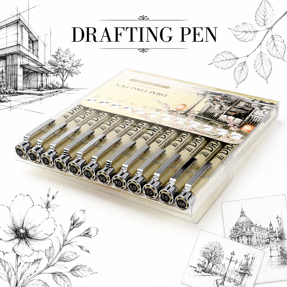 12 Size Fine Line Micron Pens  – обзор и цена Interior Design Drawing