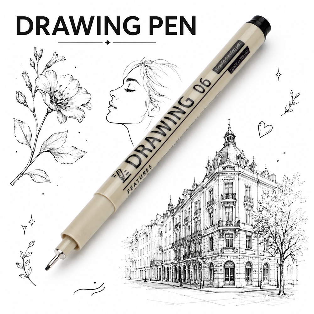 12 Size Fine Line Micron Pens  – обзор и цена Interior Design Drawing
